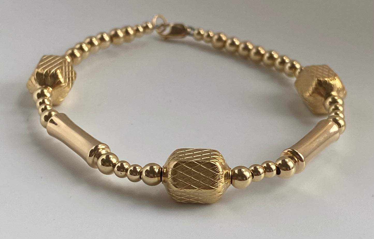 All Gold Hexagon Bracelet