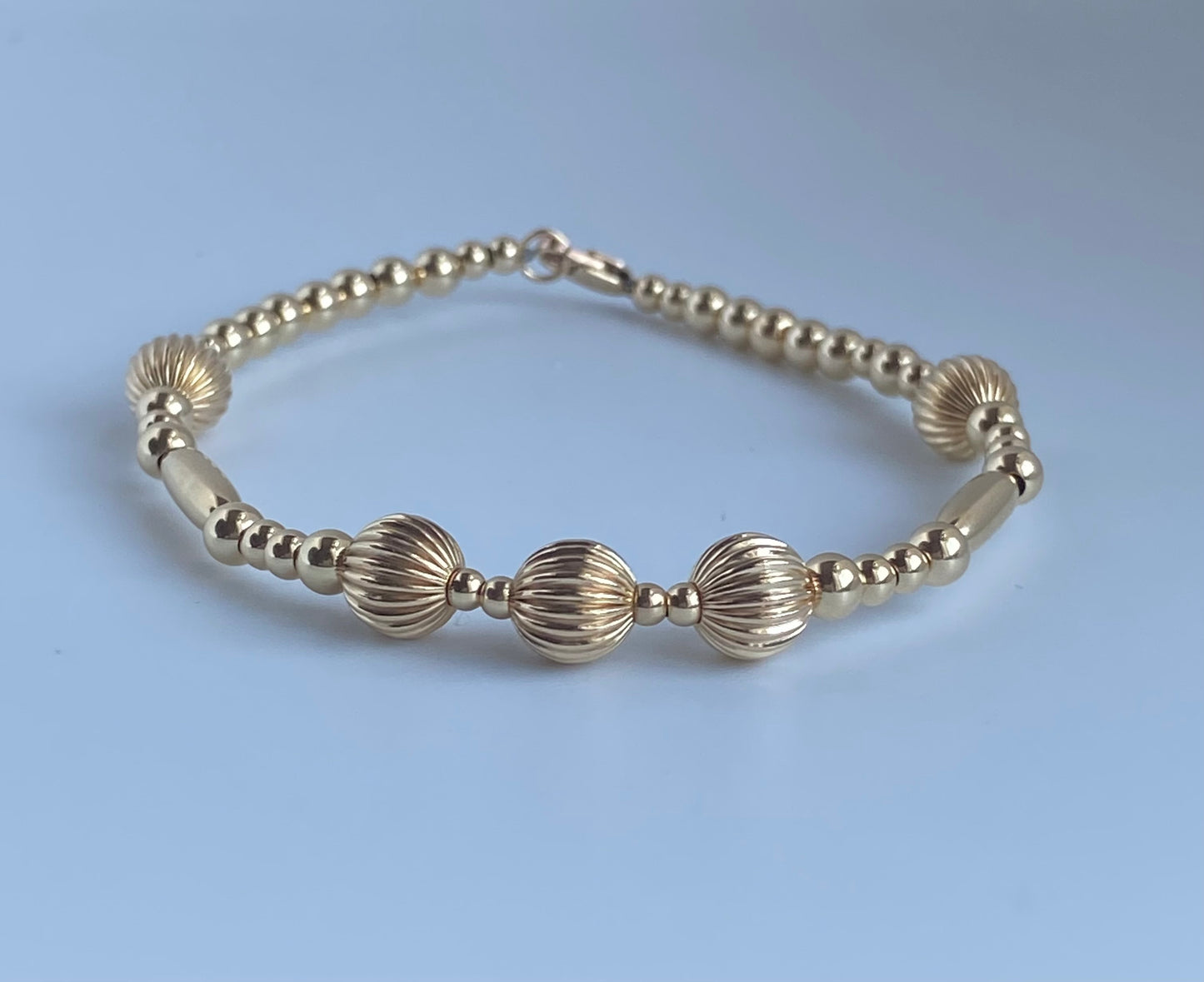 All Gold Beaded Bracelet