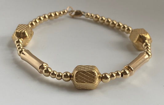 All Gold Hexagon Bracelet